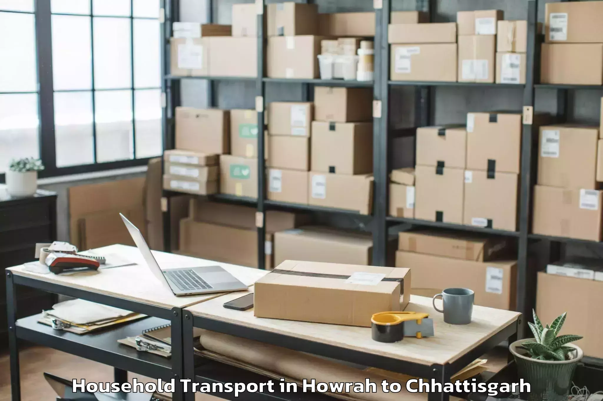 Book Howrah to Bastanar Household Transport